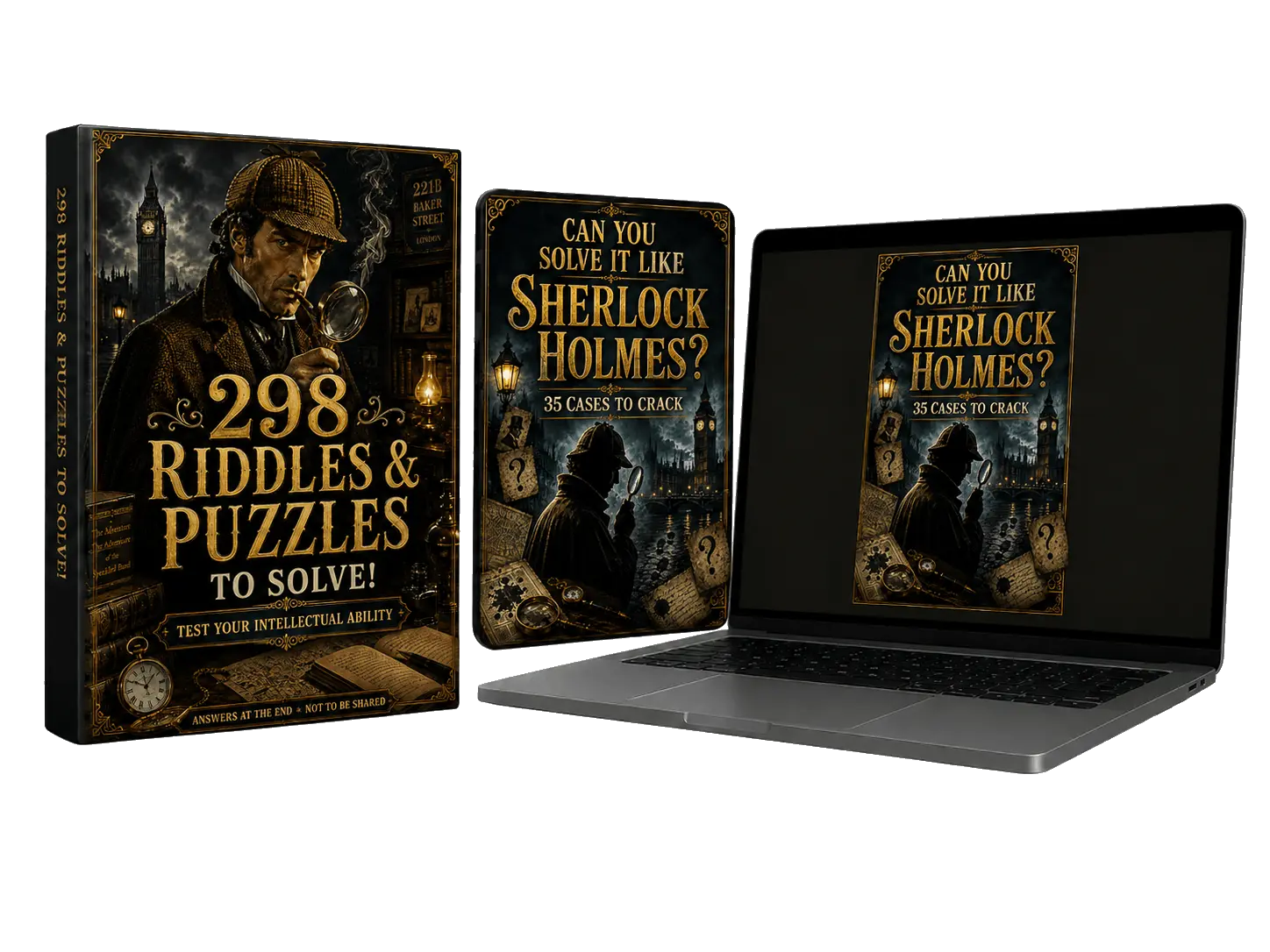 Sherlock Holmes cases mockup